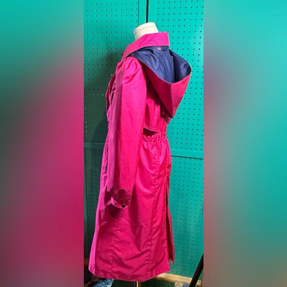 Rothschild Girls Pink Raincoat Size 14 Barbiecore Shiny Trench Coat Glam